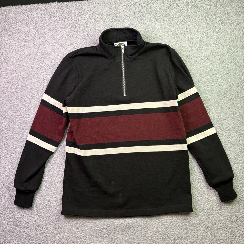 Barbarian Rugby Shirt Mens 2XS 1/4 Zip Mock Neck Striped KOTN